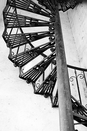 The Wrought Iron Staircase in Black and White